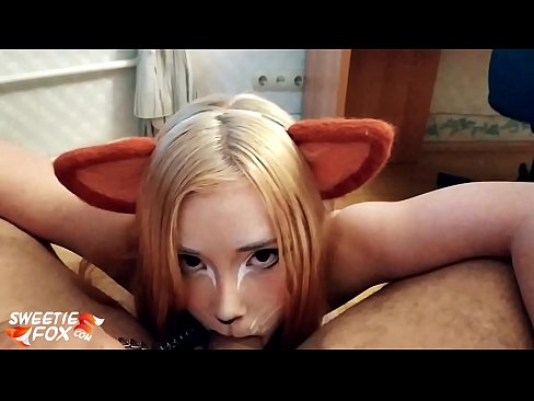 ❤️ Kitsune ابتلاع ديك ونائب الرئيس في فمها ﹏